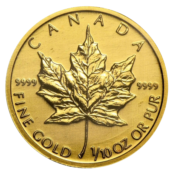 1/10 oz Canadian Maple Leaf Gold Coin (Any Year)