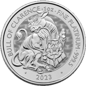 1 oz Royal Mint Tudor Beast Bull of Clarence Platinum Coin