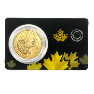 2014 Canadian 1 oz Gold Howling Wolf .99999 BU (Assay Card)