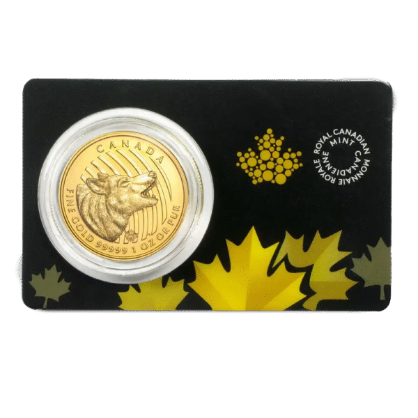 2014 Canadian 1 oz Gold Howling Wolf .99999 BU (Assay Card)